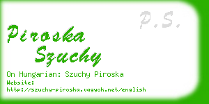 piroska szuchy business card